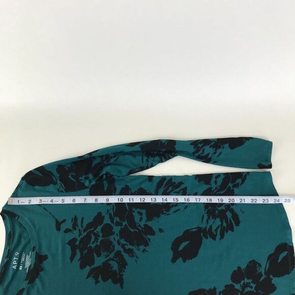 Apt. 9 Essentials Floral Crew Neck Tee Women's XS Long Sleeves Stretch Knit - Picture 6 of 7